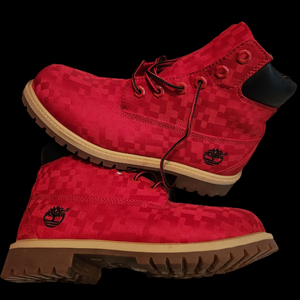 NWOT Red Checkered Timberland Boots